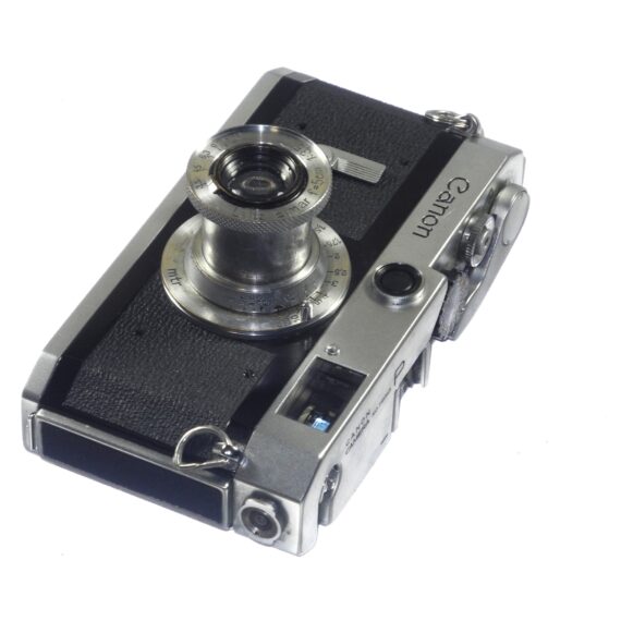 Canon P Rangefinder chrome camera with 50/3,5 Elmar Collapsible lens Ex++