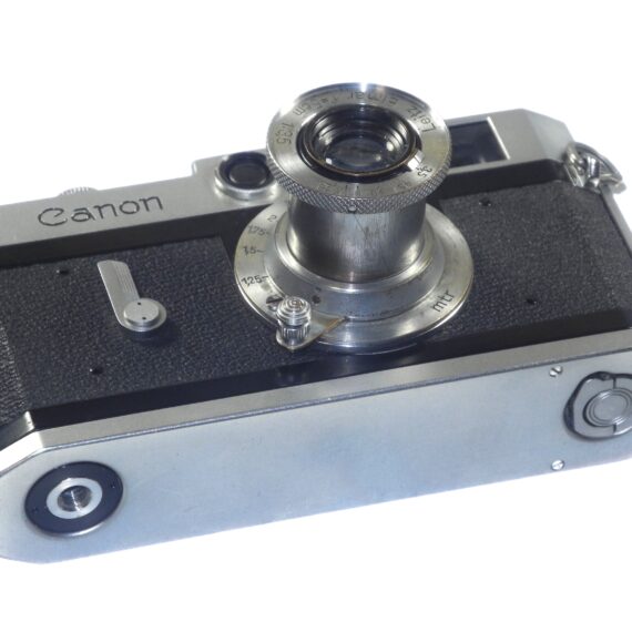 Canon P Rangefinder chrome camera with 50/3,5 Elmar Collapsible lens Ex++