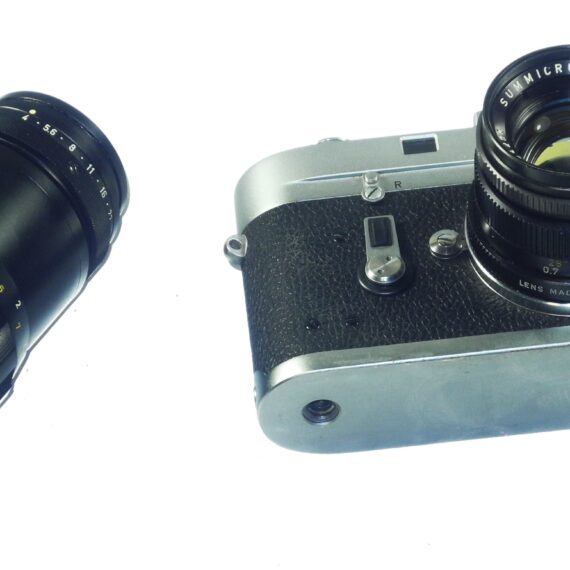 Leica M4 chrome Ex+ camera with Leica 50mm Leica hood,caps,Leica camera case Ex++ / free shipping