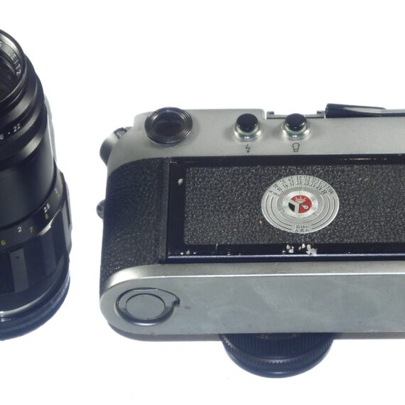 Leica M4 chrome Ex+ camera with Leica 50mm Leica hood,caps,Leica camera case Ex++ / free shipping