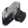 Leica M4 silver chrome camera with Leica 50/1,4 Summilux chrome "Wetzlar" lens sold with hood,caps, cases Mint/- set