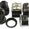 Hasselblad 500 C/M camera with Hasselblad 50mm,150mm, A12 & A24 backs, filters, hoods,strap,caps, in black sytem case Mint- / Free Shipping (USA)Mint- / Free Shipping