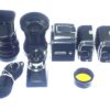 Hasselblad 500 C/M camera with Hasselblad 50mm,150mm, A12 & A24 backs, filters, hoods,strap,caps, in black sytem case Mint- / Free Shipping (USA)Mint- / Free Shipping