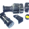 Hasselblad 500 C/M camera with Hasselblad 50mm,150mm, A12 & A24 backs, filters, hoods,strap,caps, in black sytem case Mint- / Free Shipping (USA)Mint- / Free Shipping