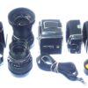 Hasselblad 500 C/M camera with Hasselblad 50mm,150mm, A12 & A24 backs, filters, hoods,strap,caps, in black sytem case Mint- / Free Shipping (USA)Mint- / Free Shipping