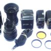 Hasselblad 500 C/M camera with Hasselblad 50mm,150mm, A12 & A24 backs, filters, hoods,strap,caps, in black sytem case Mint- / Free Shipping (USA)Mint- / Free Shipping