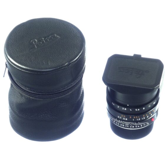 Leica 35/ 1.4 Summilux-M ASPH. Black (E46) FLE #11663 w/Leica hood, caps, leather case, filter Mint/- Free Shipping