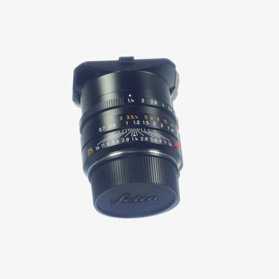 Leica 35/ 1.4 Summilux-M ASPH. Black (E46) FLE #11663 w/Leica hood, caps, leather case, filter Mint/- Free Shipping