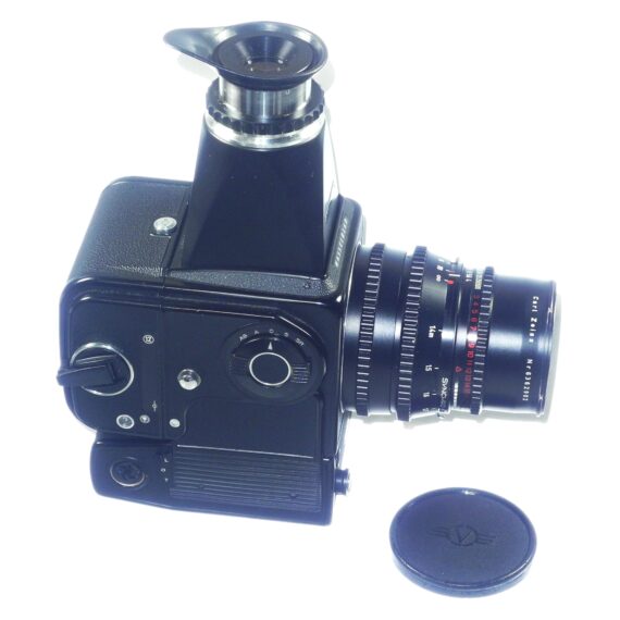 Hasselblad 500EL/M Black Camera with A12 magazine, Mag hood & 150mm black lens Ex++