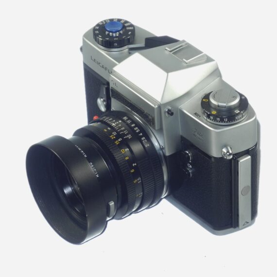 Leicaflex SL chrome camera with 50/2 Summicron-R lens, hood & case Mint- / Free Shipping