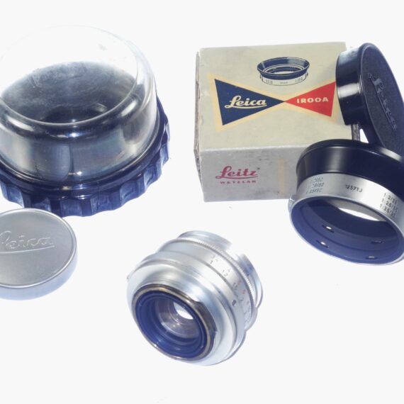 Leica Leitz 35mm f/2 Summicron chrome 8‑Element " WETZLAR" Germany rare lens Mint / LN- condition Sold with Leica IROOA Hood in box and plastic lens case / Free Shipping