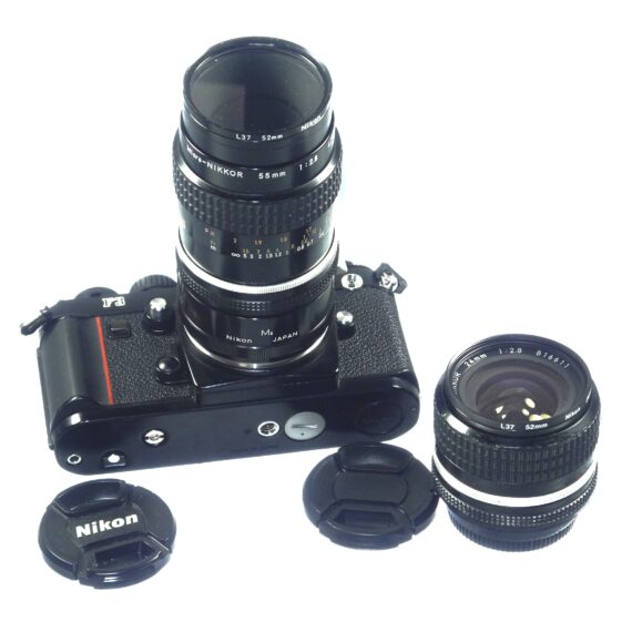 Nikon F3 HP camera with 2 Nikon lenses 55/2.8 Micro Nikkor & 24/2,8 Nikkor, Plus Nikon M2 Extension ring Ex++ / Free Shipping