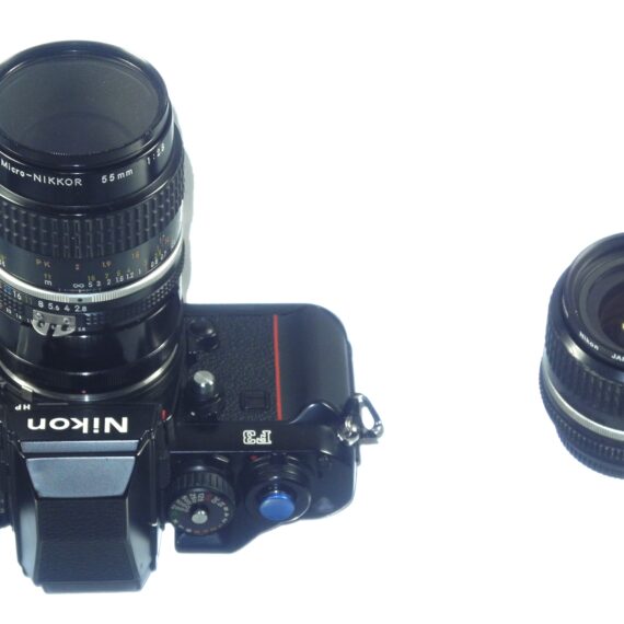 Nikon F3 HP camera with 2 Nikon lenses 55/2.8 Micro Nikkor & 24/2,8 Nikkor, Plus Nikon M2 Extension ring Ex++ / Free Shipping