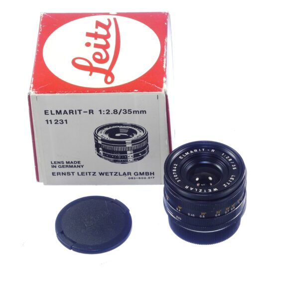 Leica 35/2,8 Elmarit-R Late version, 3 cam (E55) with box, caps Cat # 11231 Ex++/M- / Free Shipping