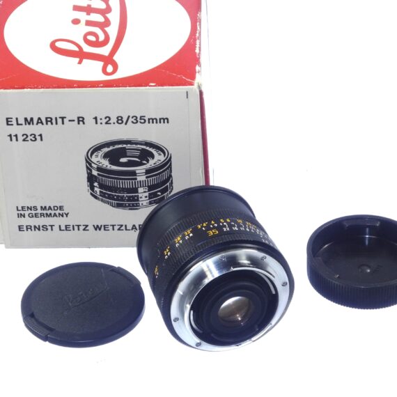 Leica 35/2,8 Elmarit-R Late version, 3 cam (E55) with box, caps Cat # 11231 Ex++/M- / Free Shipping
