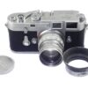 Leica M3 double stroke camera with Leica 50/2 Rigid Summicron ,with Leica case, cap, metal hood, filter (circa 1957) Just overhauled Ex+/++ Free Shipping