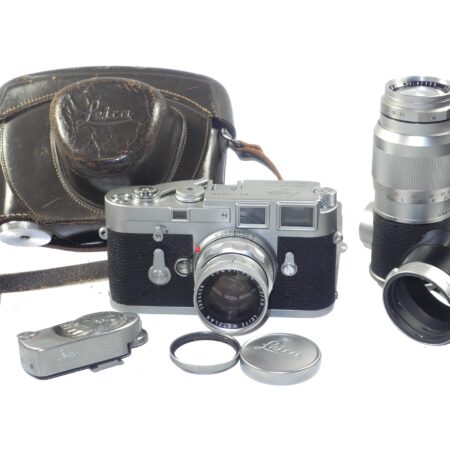 Leica M3 Single Stroke (1953, 3rd Type) + Summicron 50mm f/2 Rigid (1963) + Elmar 135mm f/4 (1961) and accessories / Fully CLA’d / EX++ / Free shipping