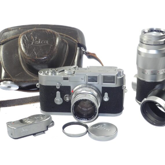 Leica M3 Single Stroke (1953, 3rd Type) + Summicron 50mm f/2 Rigid (1963) + Elmar 135mm f/4 (1961) and accessories / Fully CLA’d / EX++ / Free shipping