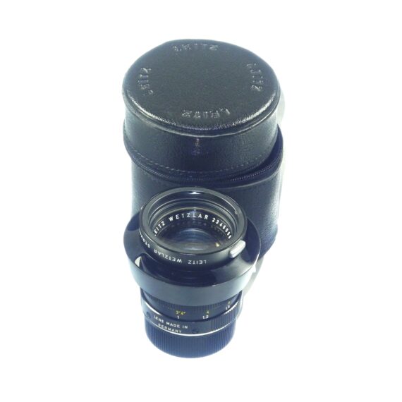 Leica 50/1,4 Summilux-M black WETZLAR Lens (Circa 1969) with Leica metal hood, lens case,cap Ex++/M- / Free shipping