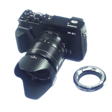 FUJIFILM X-E1, BLACK 16.3 MP Camera Sold with FUJINON XF 18-55MM F2.8-4 R LM OIOS, BLACK (WITH ORIGINAL Boxes) Grip & X to M adapt. M- / Free shipping