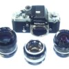 Nikon F2 Chrome (Circa 1972) + 50mm f/1.4 Nikkor‑S Auto + 28mm f/2 Nikkor‑N Auto + 105mm f/2.5 Nikkor — EX++ / Mint‑ Nice Vintage Outfit / Free Shipping