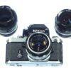 Nikon F2 Chrome (Circa 1972) + 50mm f/1.4 Nikkor‑S Auto + 28mm f/2 Nikkor‑N Auto + 105mm f/2.5 Nikkor — EX++ / Mint‑ Nice Vintage Outfit / Free Shipping