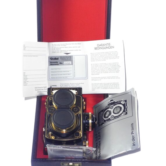 Rollei Aurum TLR Limited Edition Like New camera set with complete presentation Original Box, Wooden Case, Special Strap, Camera Cap, Manuals, Warranty Cards / Free Shipping
